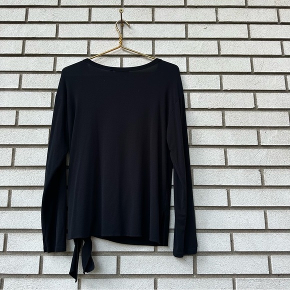 Theory Serah K Black Side Tie Long Sleeve Jersey Knit Top Womens Small Chic - Picture 10 of 11
